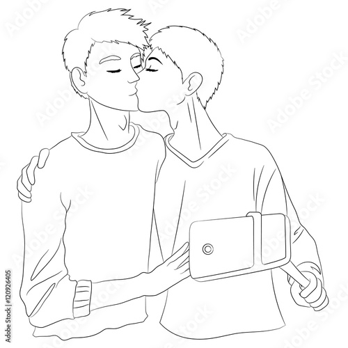 Two cute boys in love