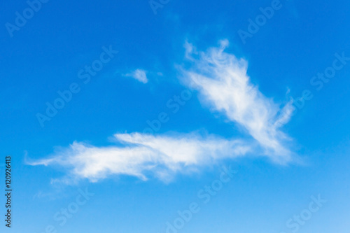 Cirrus clouds, natural blue cloudy sky © evannovostro