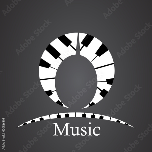 Abstract vector alphabet - o made from piano - alphabet set
