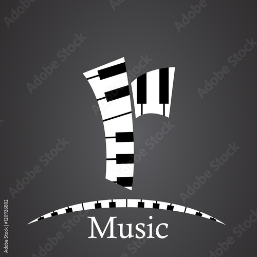 Abstract vector alphabet - r made from piano - alphabet set