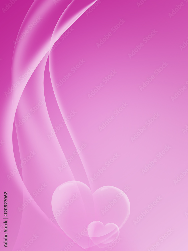 Shiny pink color Valentine's Day Heart shapes illustration background