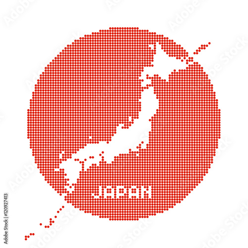 Japan Map - Pixel Dot Flag 1