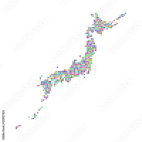 Japan Map - Colorful Tile 1