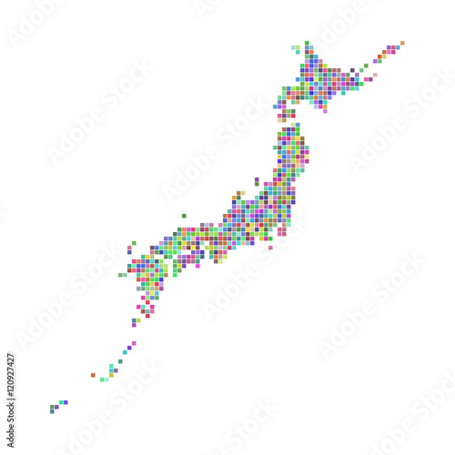 Japan Map - Colorful Tile 2