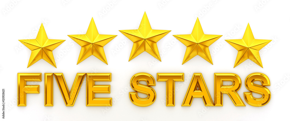 Five Stars - 3d rendering Five Stars - 3d rendering