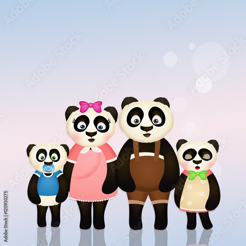 Fototapeta Naklejka Na Ścianę i Meble -  panda family