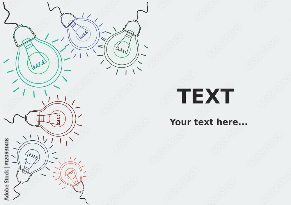 Light Bulbs Background | Editable vector illustration in outline style for text background Light Bulbs Background | Editable vector illustration in outline style for text background