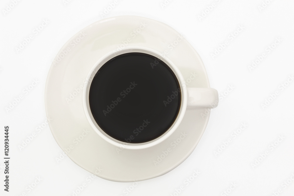 Hot coffee black coffee on white background Hot coffee black coffee on white background