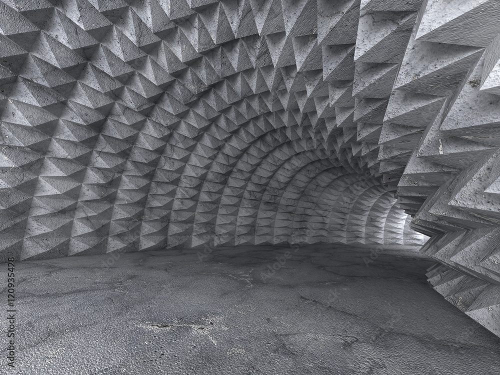 Fototapeta Abstrakcjonistyczny betonowy tunel 3D