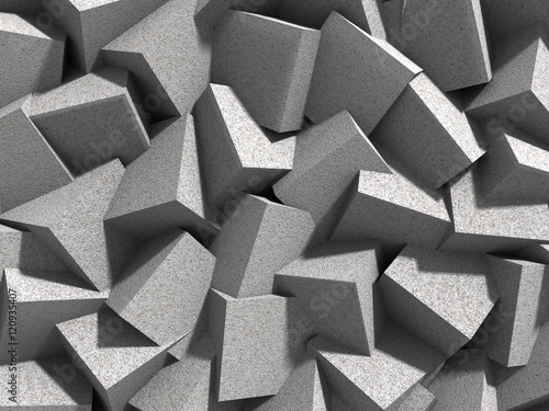 Fototapeta kuchenna Abstract geometric concrete cubes blocks background