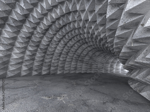 Abstract Concrete Architecture Tunnel With Light Background
