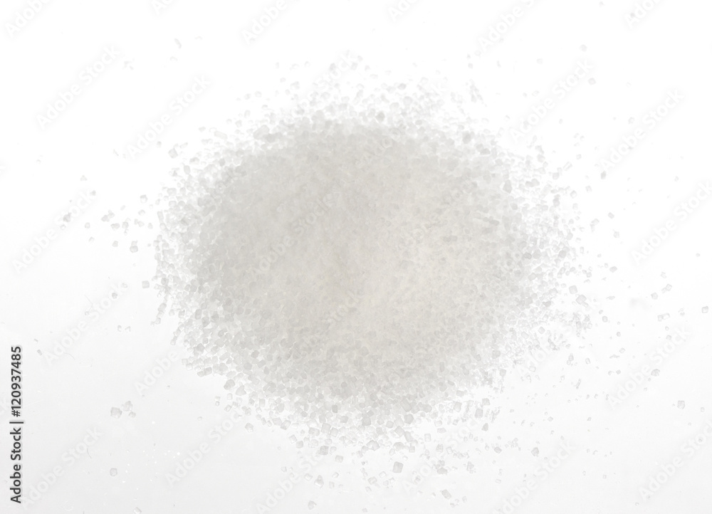Pile of sugar isolated on white