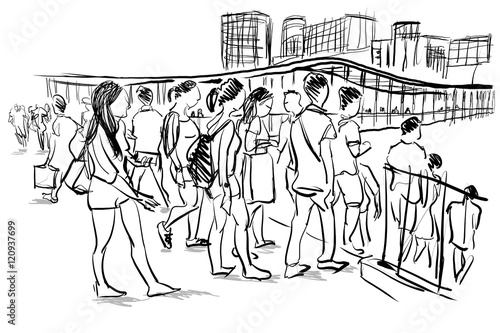 people travel in urban scene