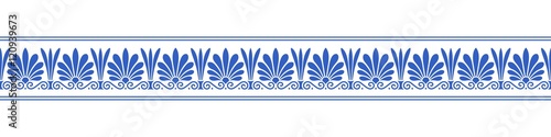 Bannière, décor, frise, palmettes, grec