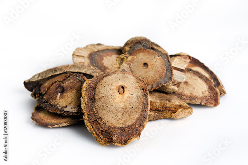 Butea superba Roxb or red Kwao Krua tuber root isolated on white