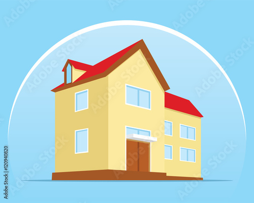 home protection shield flat design illustration