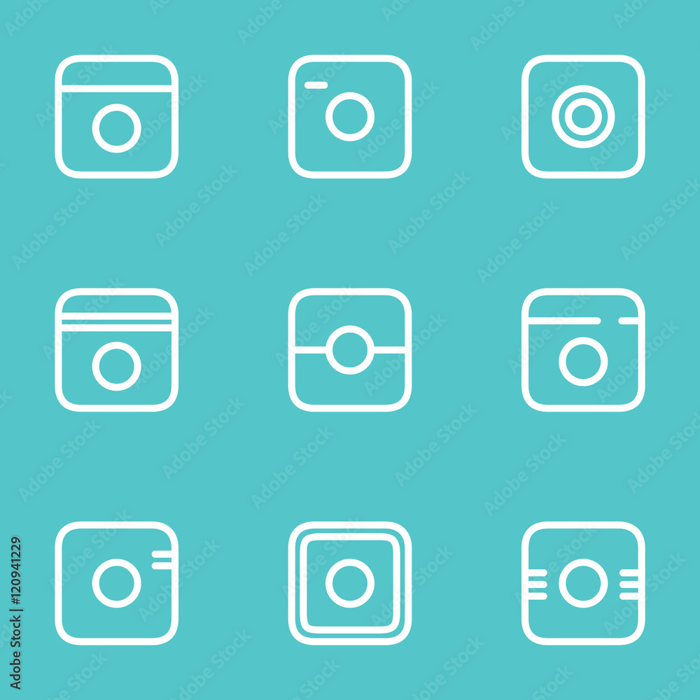 Hipster Photo Icons Set Hipster Photo Icons Set