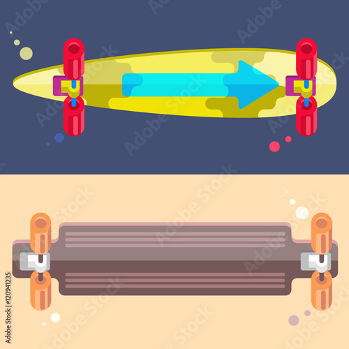 Vector Illustration of Longboards