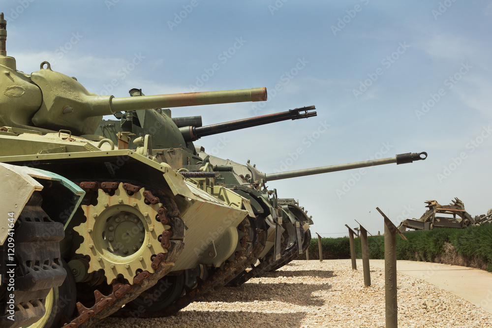  old tanks and armored vehicles