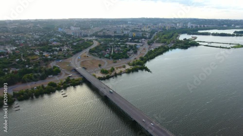 Wallpaper Mural Aerial view of the river and bridge in the city Torontodigital.ca