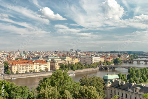 Panoramic view of Prague from the castle zone, Czech republic, Europe