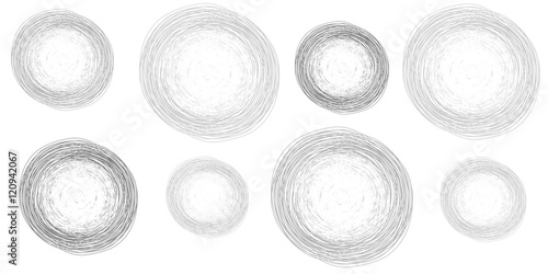 pencil colorful hand drawn circles, abstract vector illustration