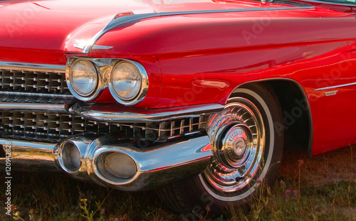 Classic American Car. Close up.