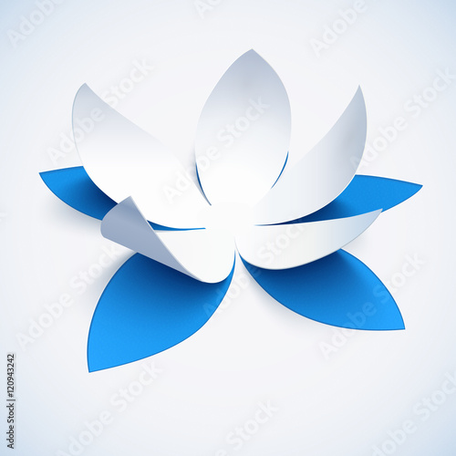 Blue cutout paper vector plower