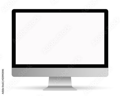 Big Computer screen vector illustration on white background .