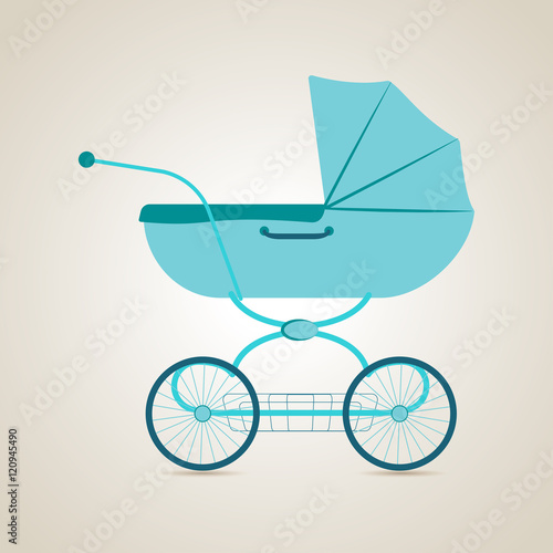 Baby transport. Pram. Illustration
