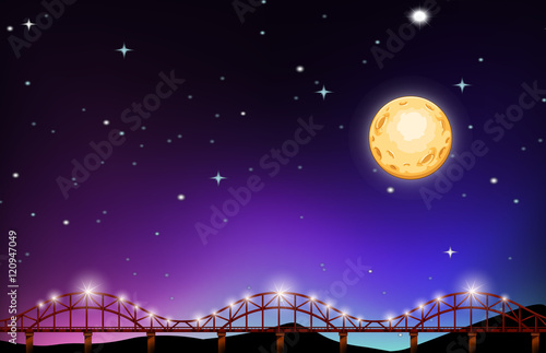 Fullmoon night over the bridge