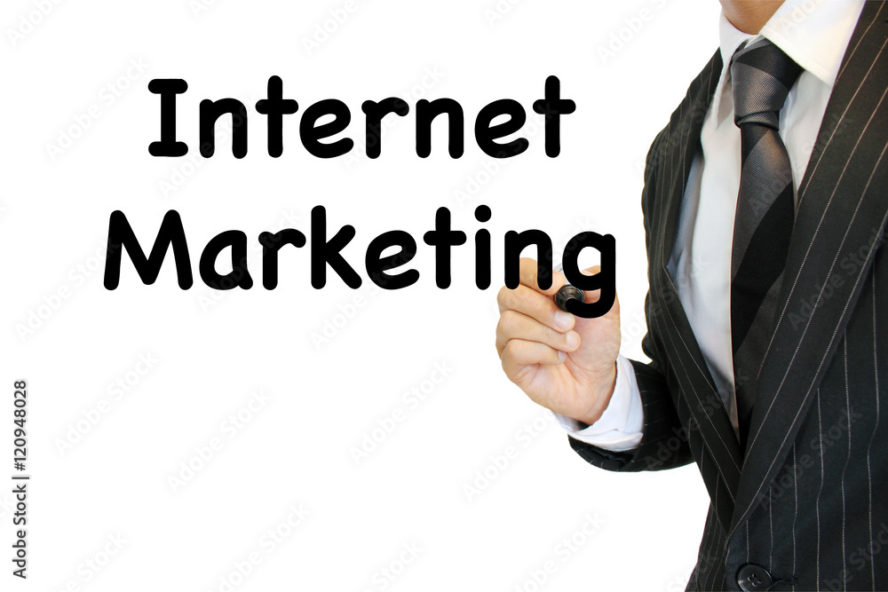 インターネットマーケティングを強調するビジネスマン Internet Marketing インターネットマーケティングを強調するビジネスマン Internet Marketing