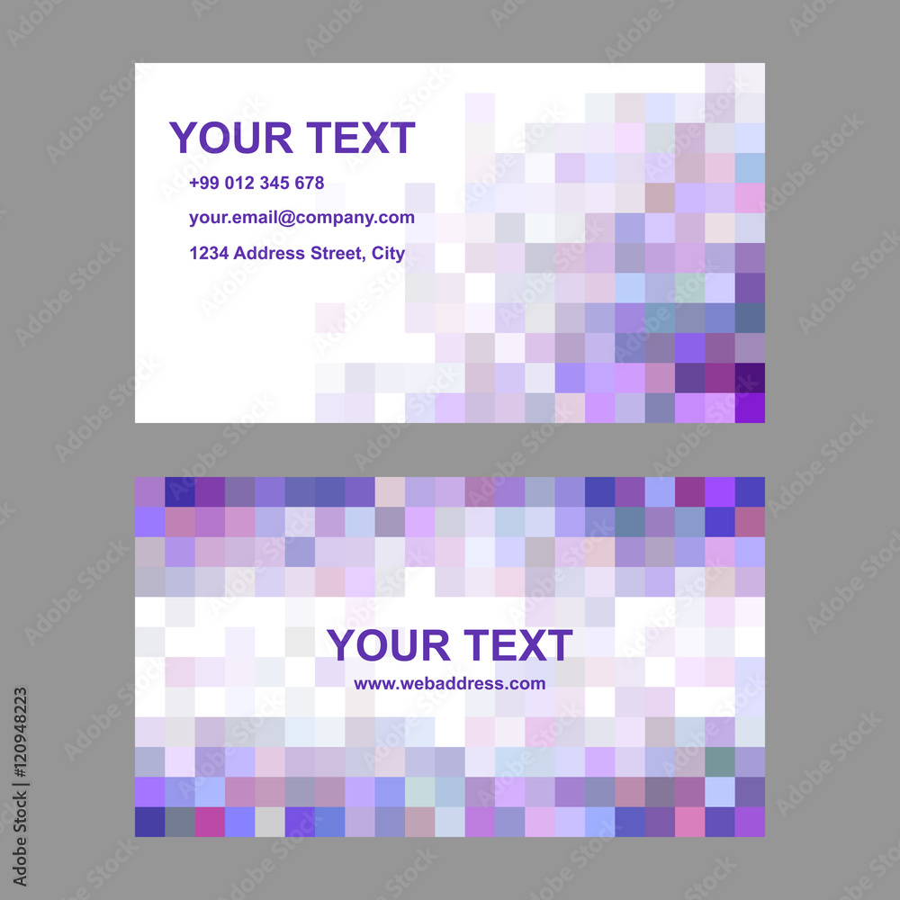 Square mosaic business card template set