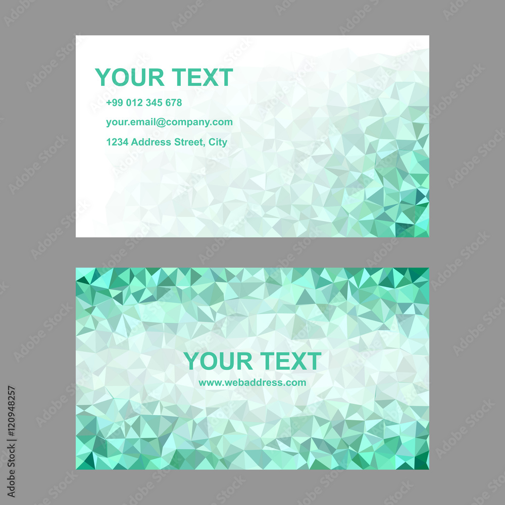 Abstract triangle design business card template