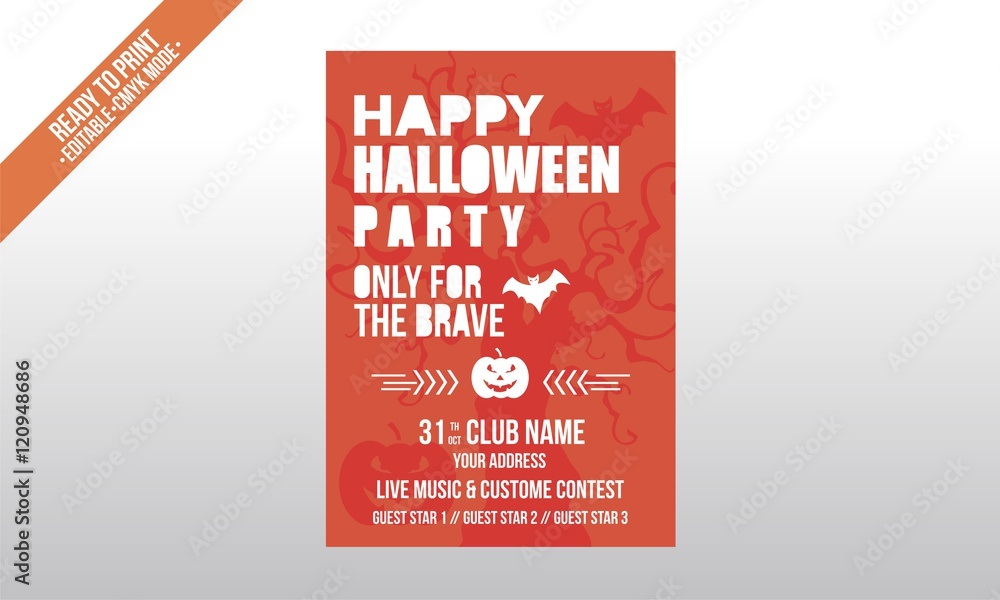 orange flyer halloween template vector orange flyer halloween template vector