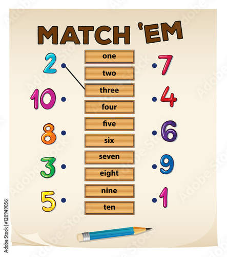 Matching game with numbers
