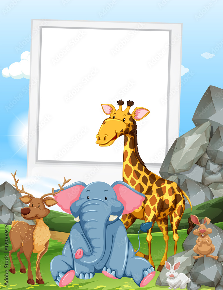 Obraz premium Frame design with wild animals