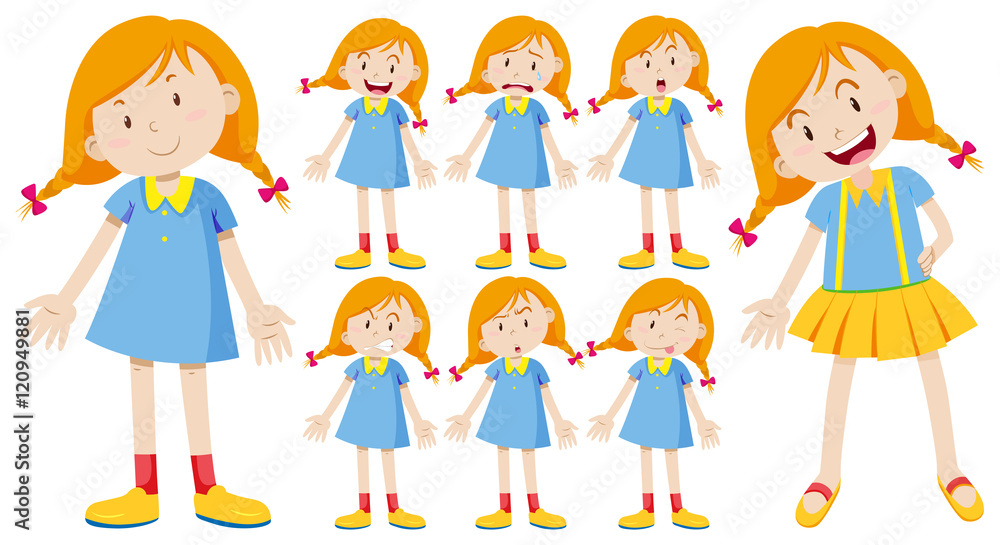 Girl with different emotions Girl with different emotions