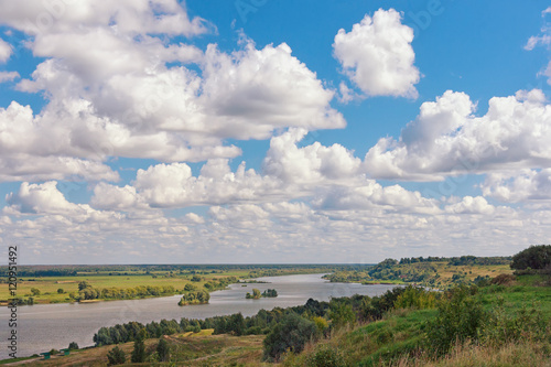 View of Oka river  Volga tributary  near Konstantinovo village. Central Russia  Ryazan region