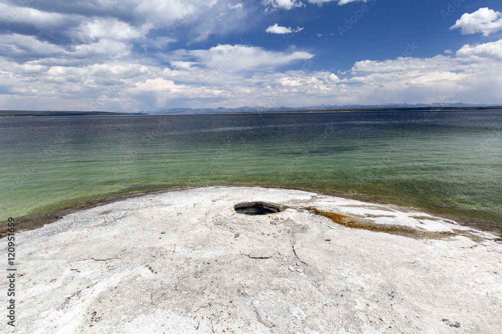 Giant Cone at the shore of Yellowstone Lake, West Thumb Geyser B Giant Cone at the shore of Yellowstone Lake, West Thumb Geyser B