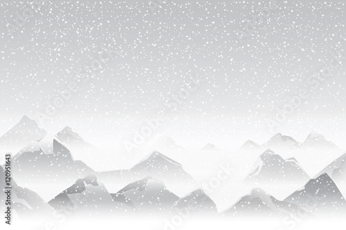snowstorm and mist on mountain 