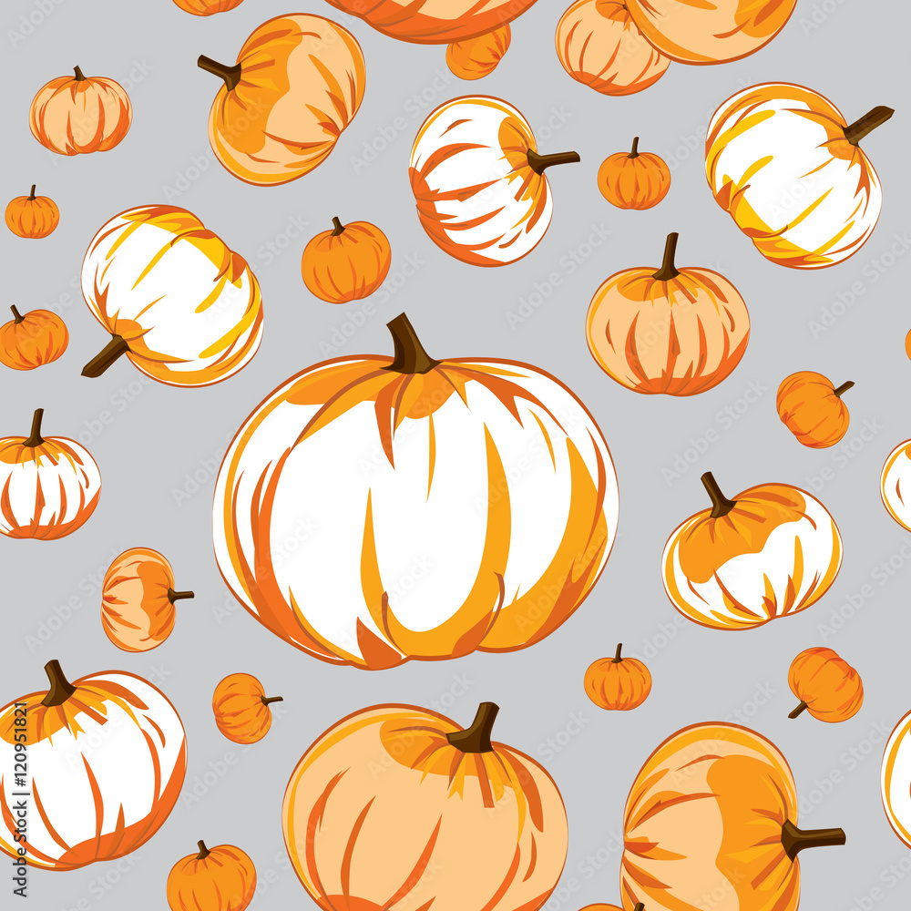 Vector seamless pattern of pumpkins. Vector seamless pattern of pumpkins.