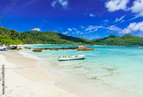 Fototapeta Naklejka Na Ścianę i Meble -  Petite Anse - beautiful tropical beach on island Mahe, Seychelles