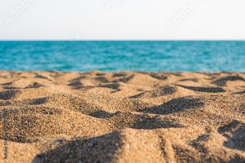 sandy beach and sea, summer background photo