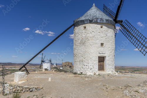 Medieval, windmills of Consuegra in Toledo City, were used to gr