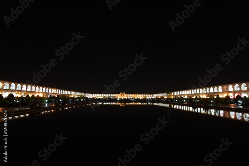 long exposure shot on imam mosque and sheikh Lotf-ollah mosques in Naqsh-e Jahan Square, isfahan,iran