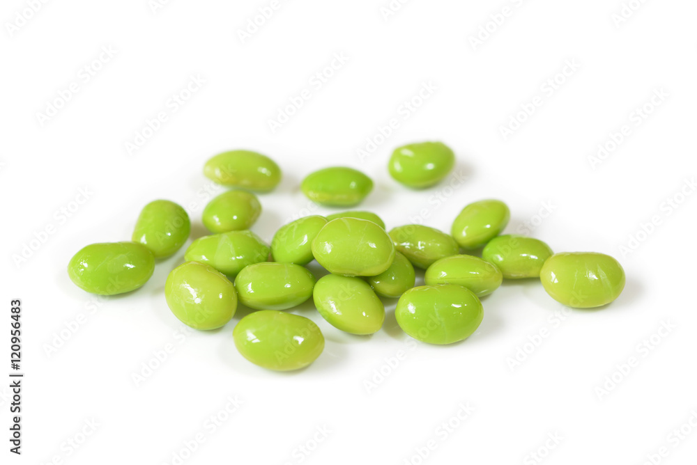 Edamame or soybeans on white background - isolated Edamame or soybeans on white background - isolated