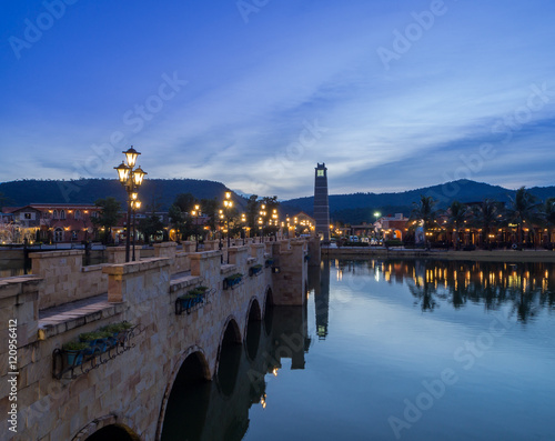 Verona, Italy. Scenery with Adige River and Ponte di Pietra.