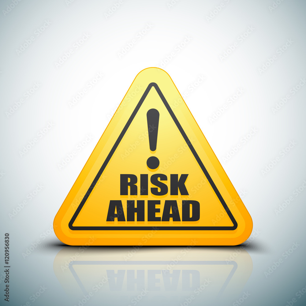 Risk Ahead sign 3D illustration Risk Ahead sign 3D illustration