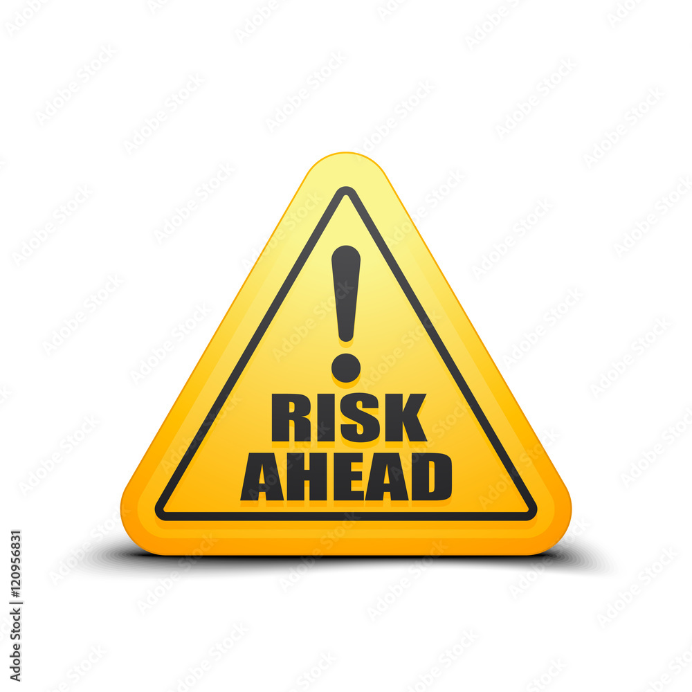 Risk Ahead sign 3D illustration Risk Ahead sign 3D illustration